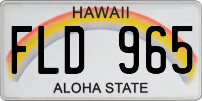 HI license plate FLD965