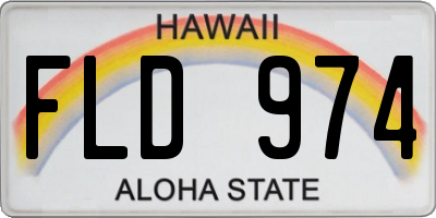 HI license plate FLD974