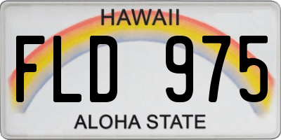 HI license plate FLD975