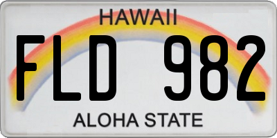 HI license plate FLD982