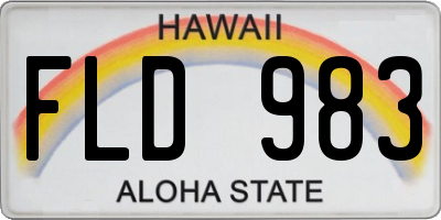 HI license plate FLD983