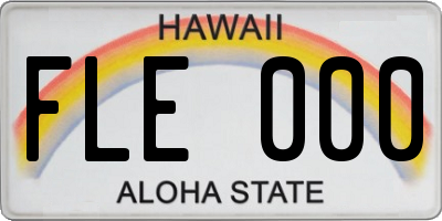 HI license plate FLE000