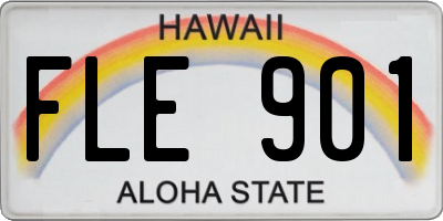 HI license plate FLE901