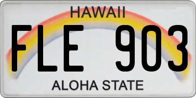 HI license plate FLE903