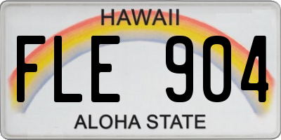 HI license plate FLE904