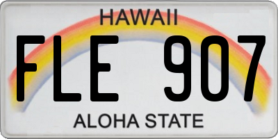 HI license plate FLE907