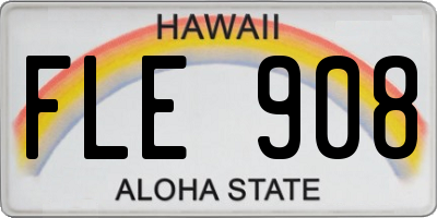 HI license plate FLE908