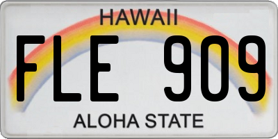 HI license plate FLE909
