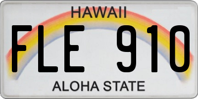 HI license plate FLE910