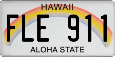 HI license plate FLE911