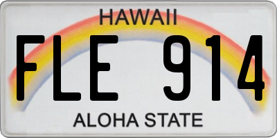 HI license plate FLE914