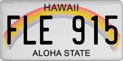 HI license plate FLE915