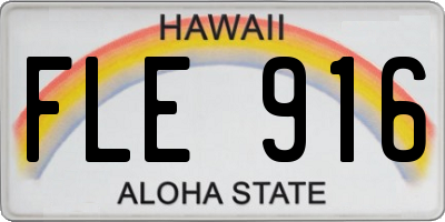 HI license plate FLE916