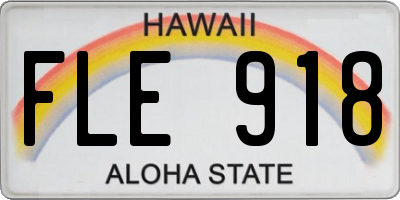 HI license plate FLE918
