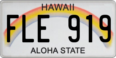 HI license plate FLE919