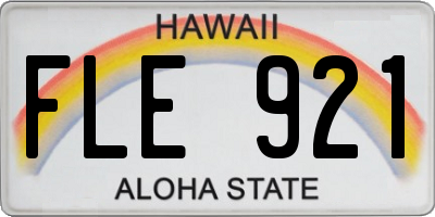 HI license plate FLE921