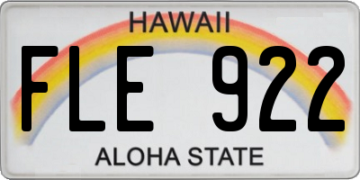 HI license plate FLE922
