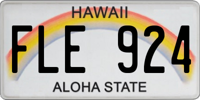 HI license plate FLE924
