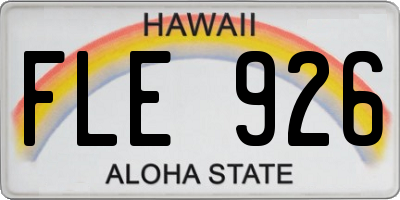HI license plate FLE926
