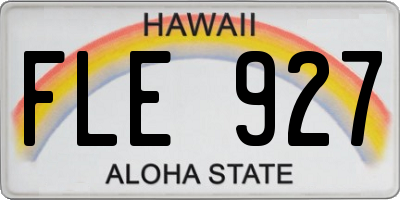 HI license plate FLE927