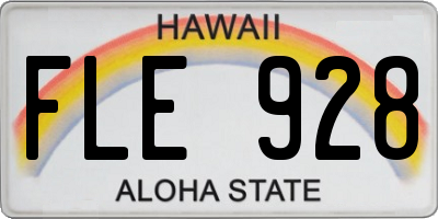 HI license plate FLE928