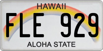 HI license plate FLE929