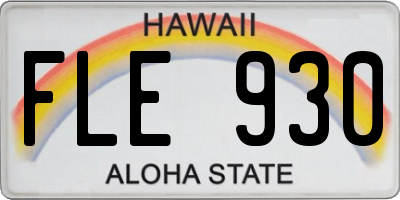 HI license plate FLE930