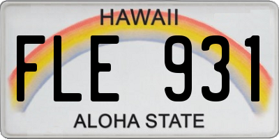 HI license plate FLE931
