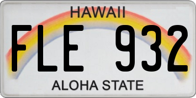 HI license plate FLE932