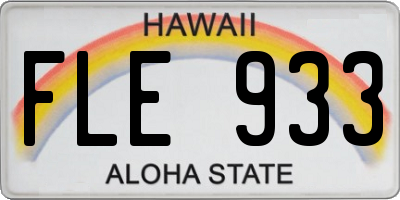 HI license plate FLE933
