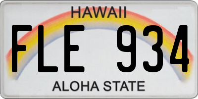HI license plate FLE934