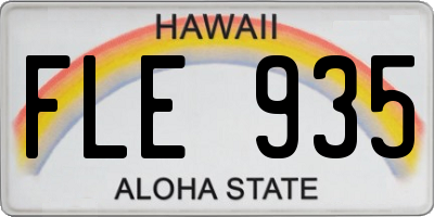 HI license plate FLE935