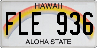 HI license plate FLE936
