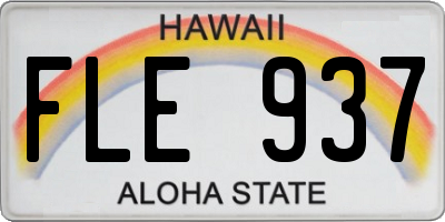HI license plate FLE937