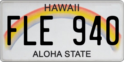HI license plate FLE940