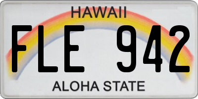 HI license plate FLE942