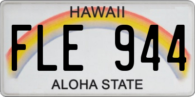 HI license plate FLE944