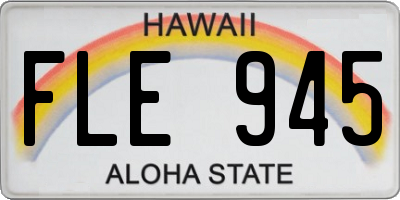 HI license plate FLE945