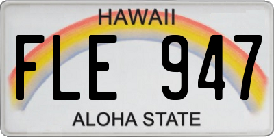 HI license plate FLE947