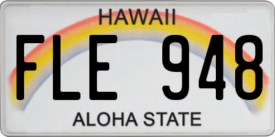 HI license plate FLE948