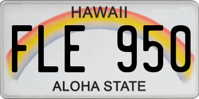 HI license plate FLE950