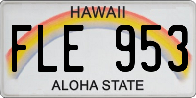 HI license plate FLE953