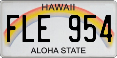 HI license plate FLE954