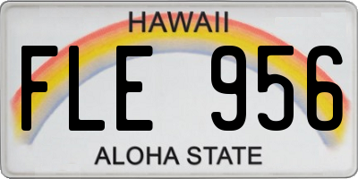 HI license plate FLE956