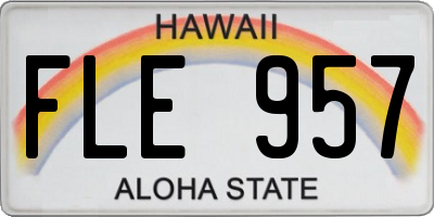 HI license plate FLE957