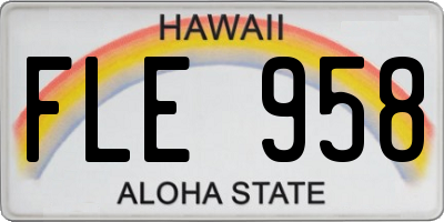 HI license plate FLE958