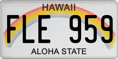 HI license plate FLE959