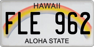 HI license plate FLE962
