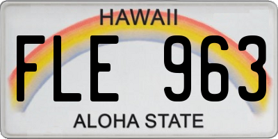 HI license plate FLE963