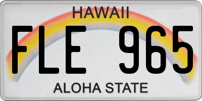HI license plate FLE965